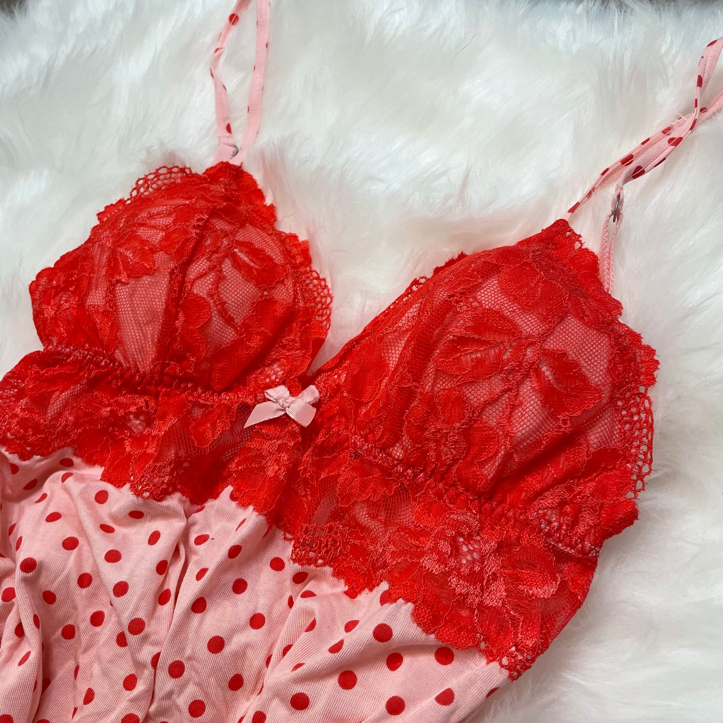 Victoria’s Secret Polka Dot & Lace Chemise