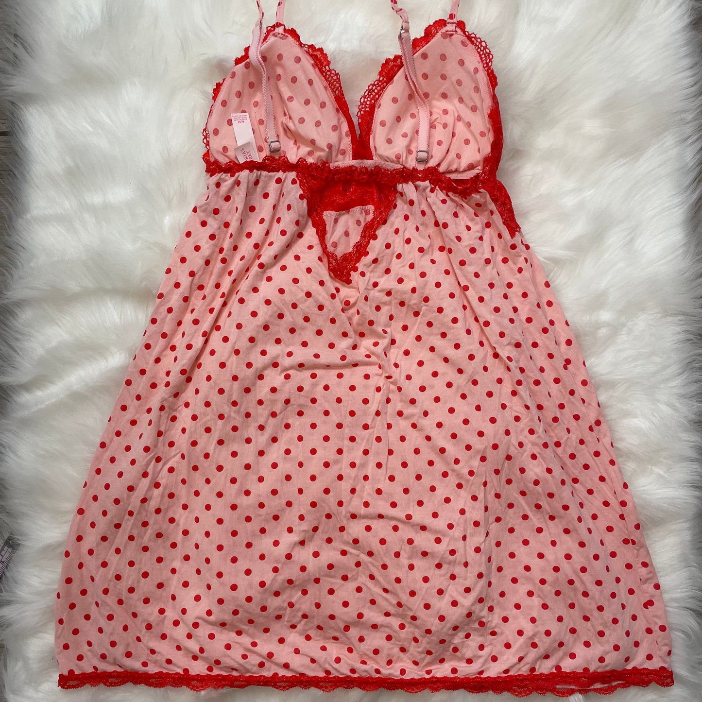 Victoria’s Secret Polka Dot & Lace Chemise