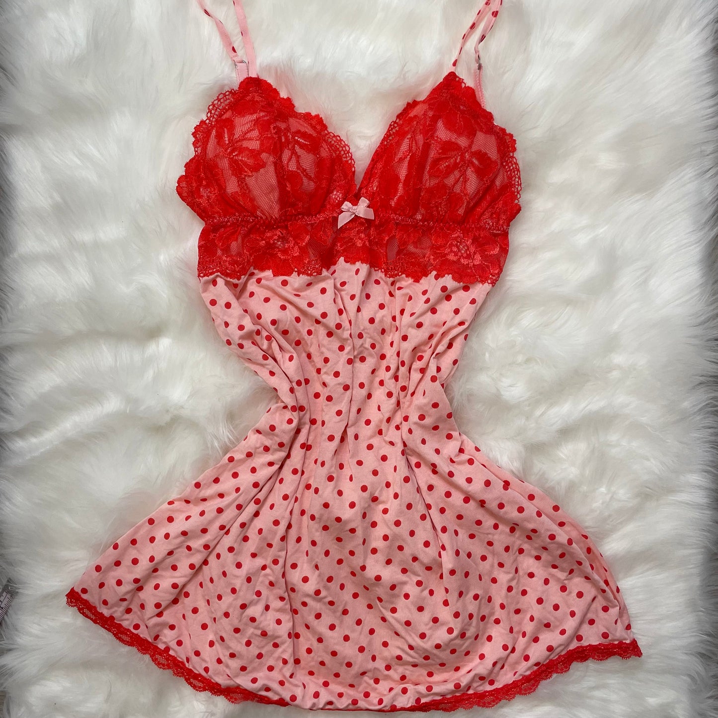 Victoria’s Secret Polka Dot & Lace Chemise