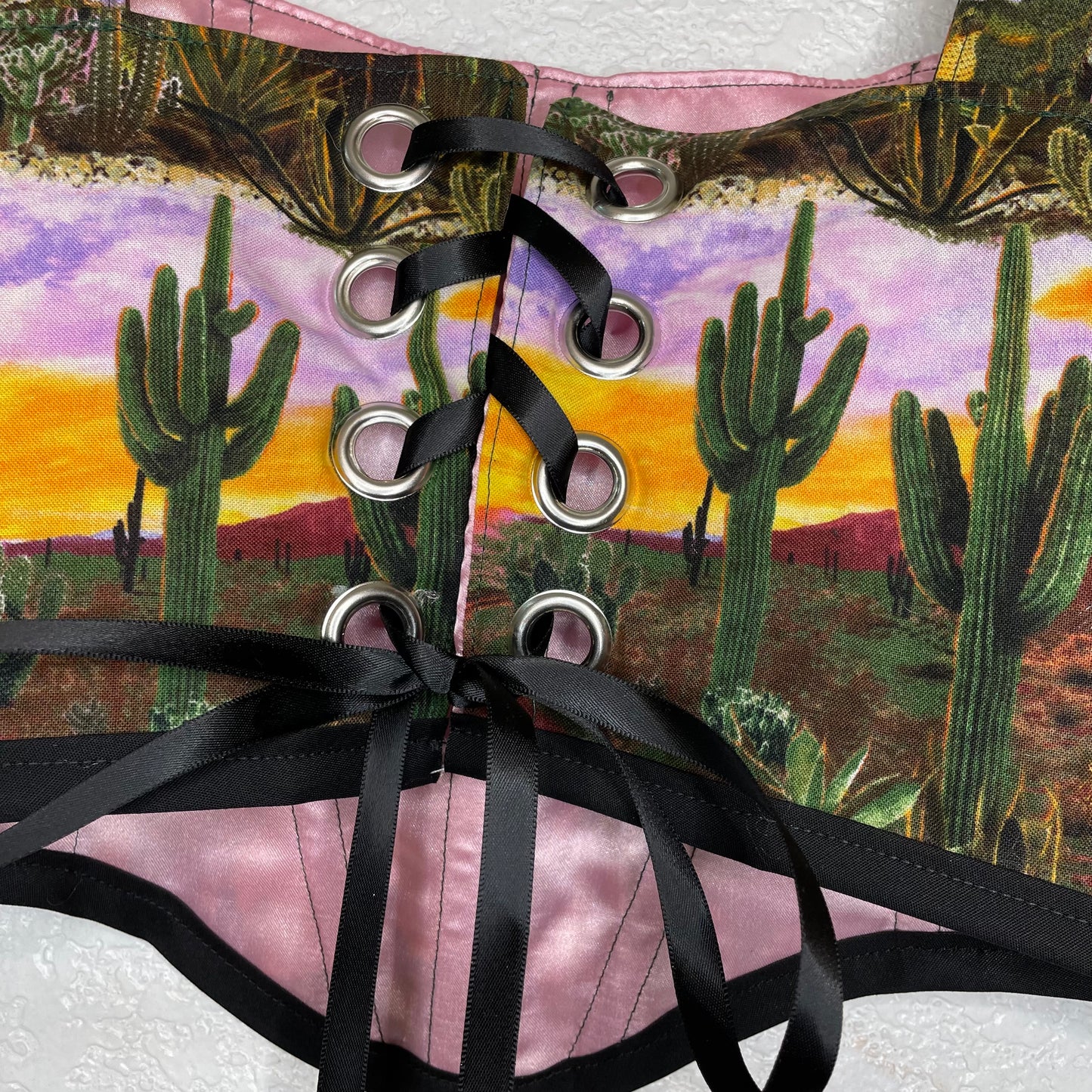 Handmade Cactus Sunset Corset Top