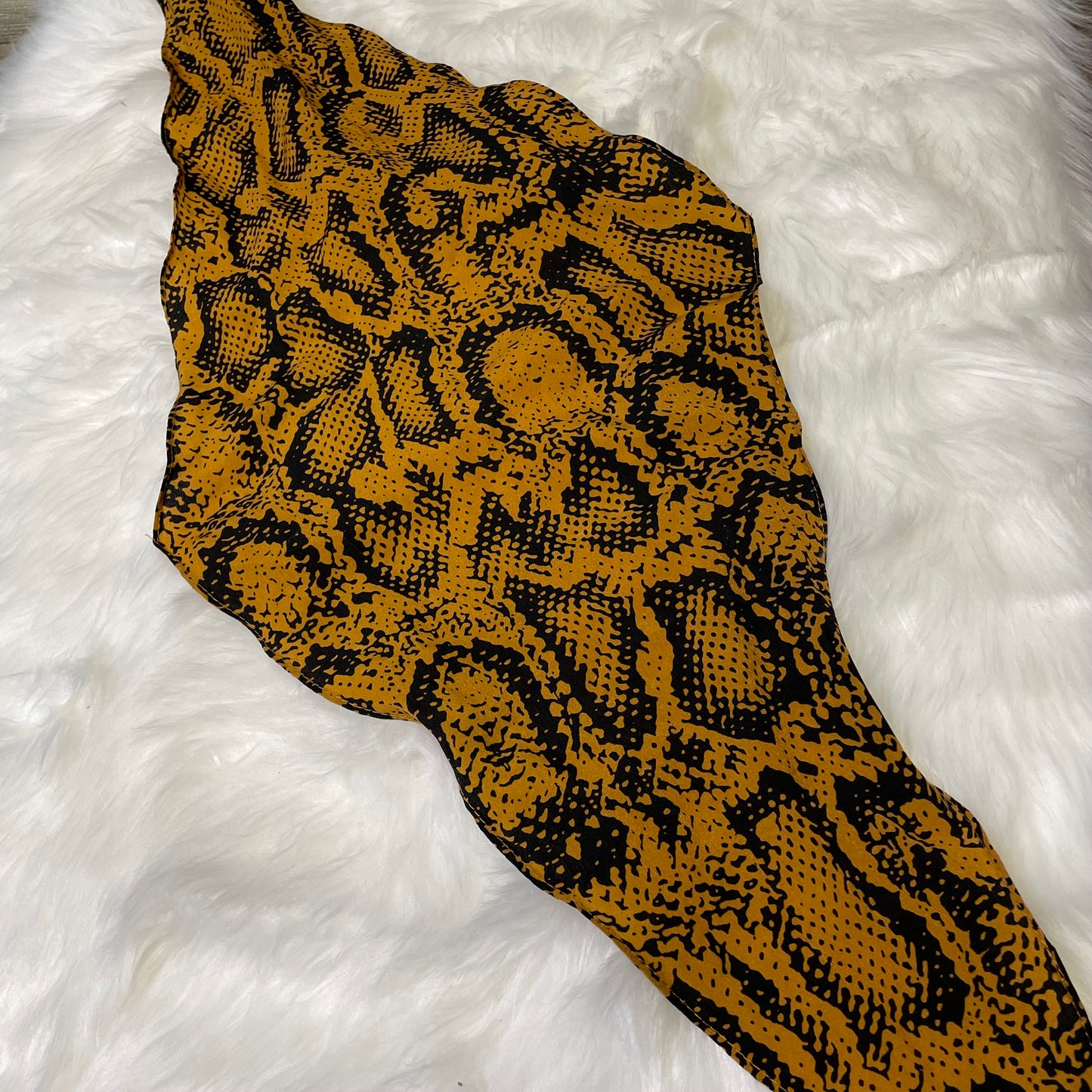 Black and Orange Snakeskin Scarf