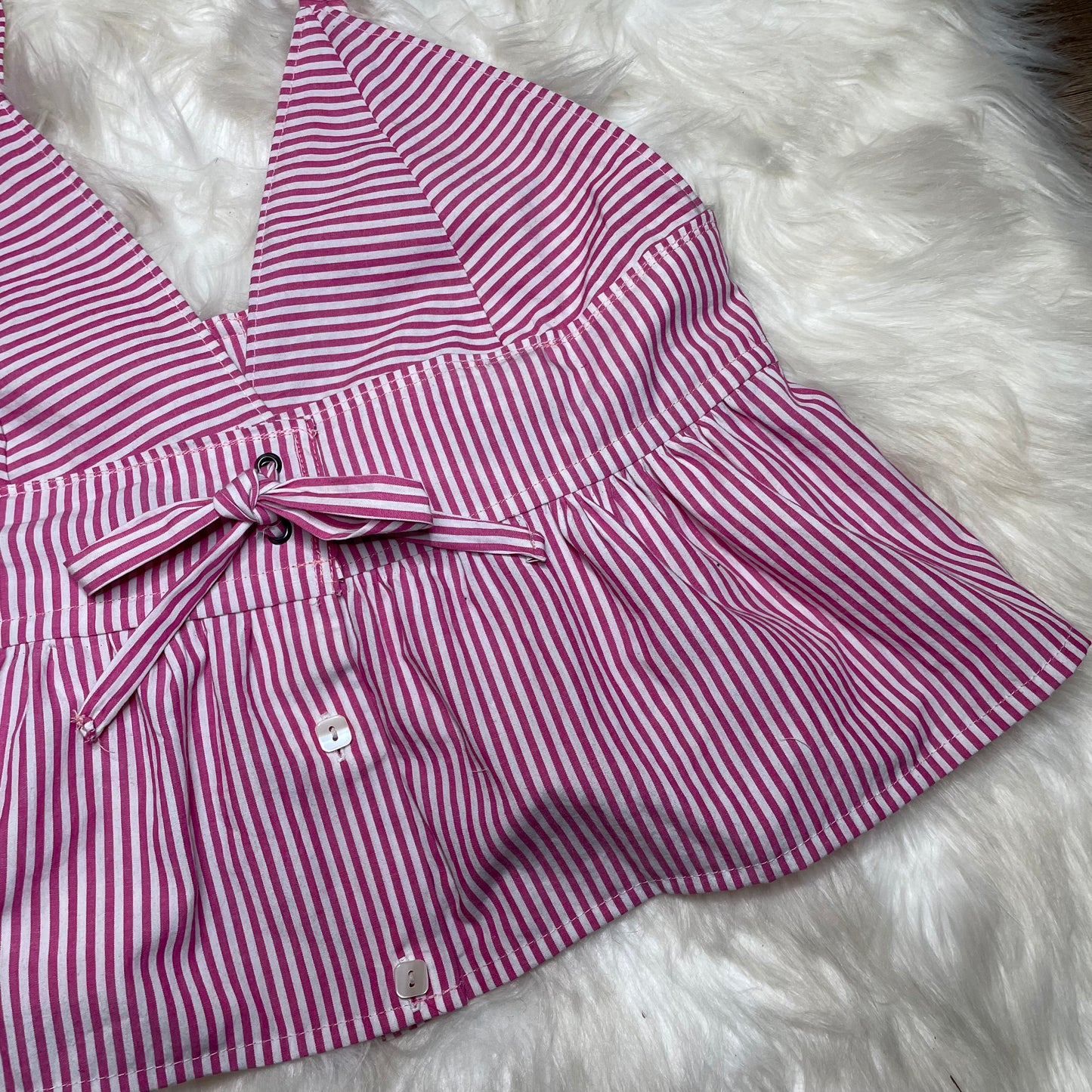 Upcycled Pinstripe Top