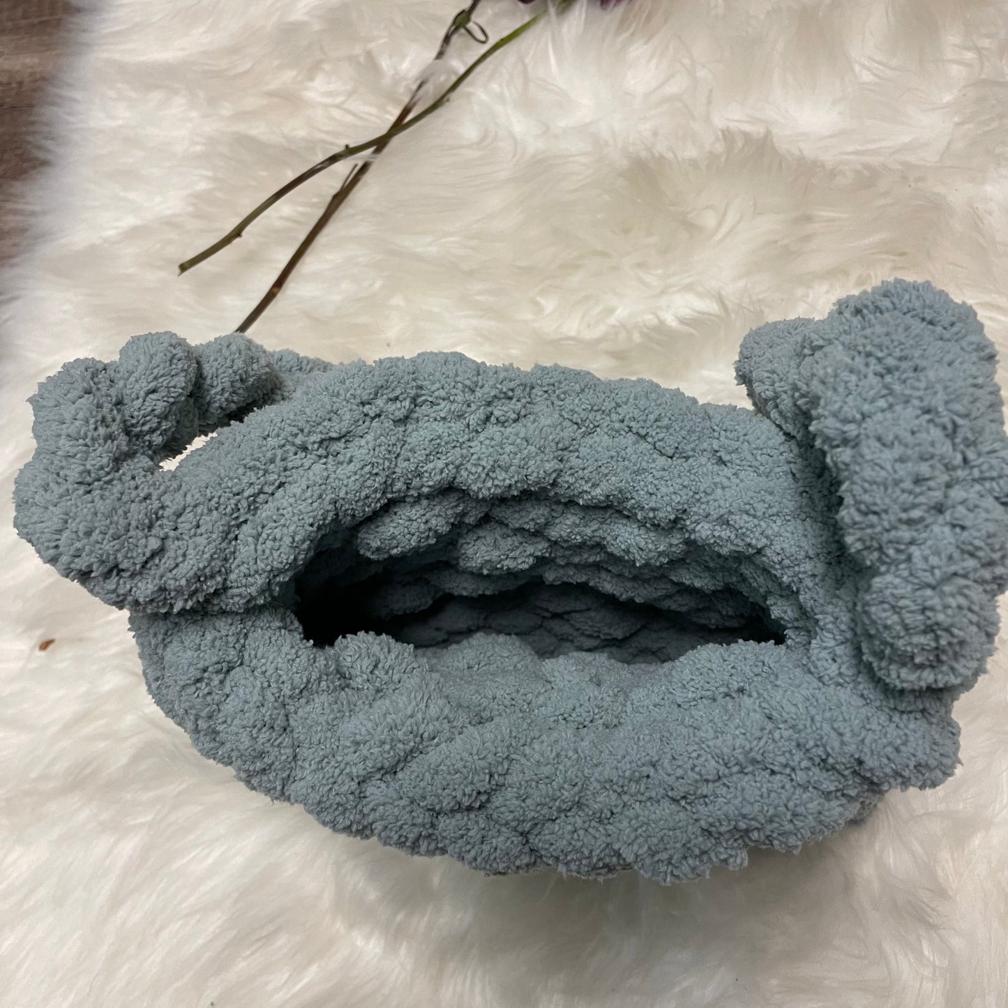 Fuzzy Crochet Shoulder Bag